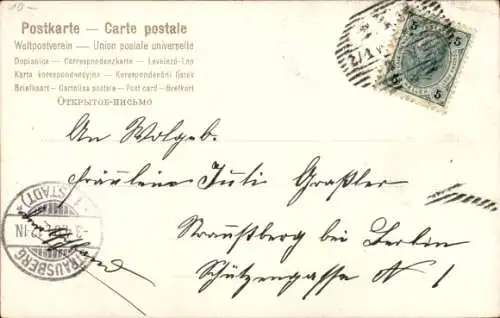 Präge Passepartout Ak Glückwunsch Ostern, Osterhasen