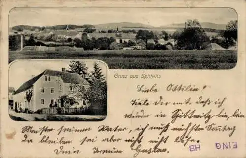 Ak Spittwitz Göda in der Oberlausitz, Panorama, Straßenpartie