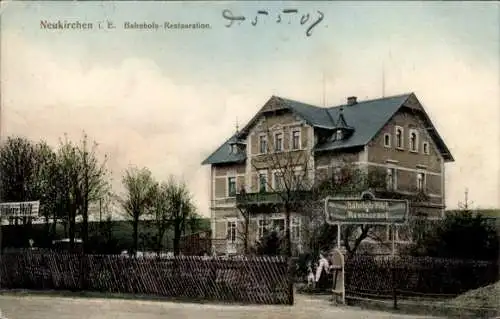 Ak Neukirchen im Erzgebirge, Bahnhofs-Restauration