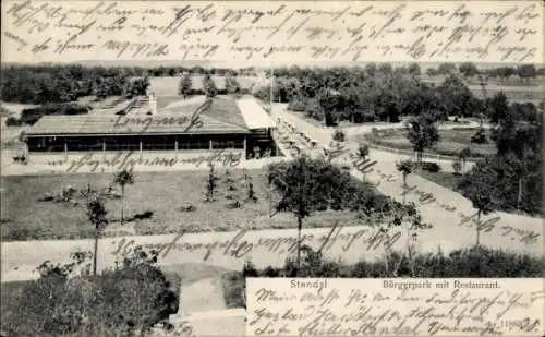 Ak Stendal in der Altmark, Bürgerpark mit Restaurant