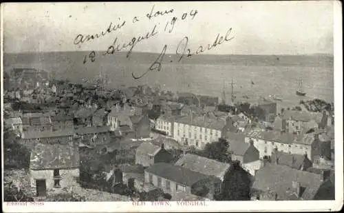 Ak Youghal Irland, Old Town, Blicker über die Dächer der Stadt