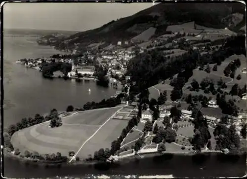 Ak Insel Mainau im Bodensee, Blick auf den Bodensee und die Insel Mainau