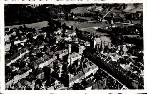 Ak Hof an der Saale Oberfranken Bayern, Fliegeraufnahme