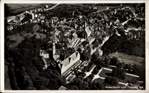 Ak Weikersheim in Tauberfranken Württemberg, vom  Flugzeug aus