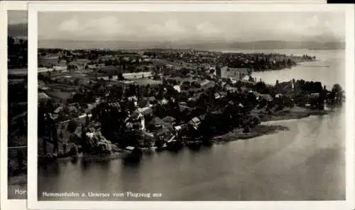 Ak Hemmenhofen Gaienhofen am Bodensee, Luftaufnahme von  Untersee, Häuser, Landschaft