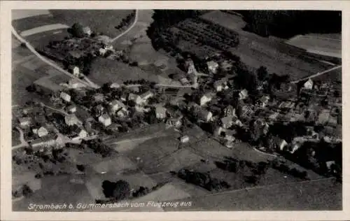 Ak Strombach Gummersbach im Oberbergischen Kreis, Vogelperspektive auf Strombach, Häuser, Landsch