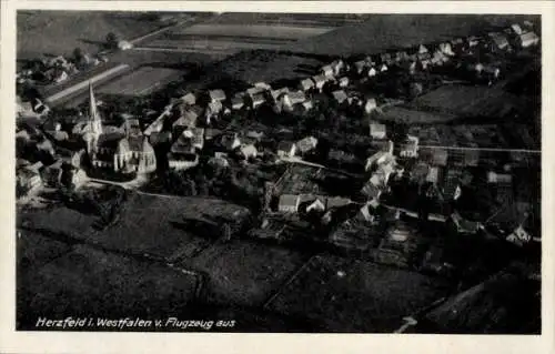 Ak Herzfeld Lippetal in Westfalen, Fliegeraufnahme