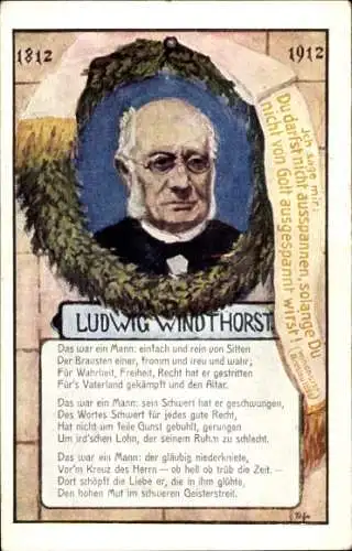 Künstler Ak Ludwig Johann Ferdinand Gustav Windthorst, Zentrumspartei