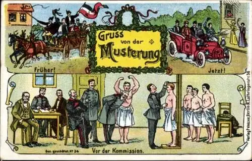 Litho Musterung, Vor der Kommission