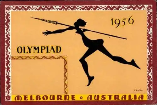 Künstler Ak Rajko, S., Melbourne Australien, Olympia, Olympische Spiele 1956, Speerwerferin