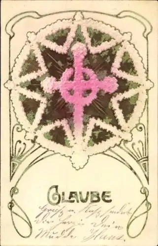 Präge Ak Allegorie, Glaube, Kreuz