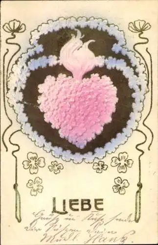 Präge Ak Allegorie, Liebe, Herz