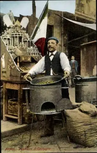 Ak Napoli Neapel Campania, Costume, Kastanienverkäufer