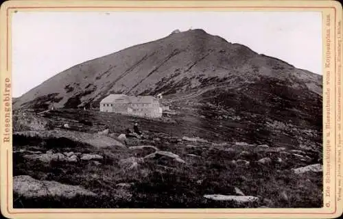 Kabinett Foto Malá Úpa Kleinaupa Riesengebirge Reg. Königgrätz, Schneekoppe, Riesenbaude, Koppenplan