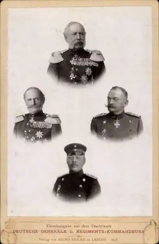 Kabinett Foto Deutsche Generäle und Regiments-Kommanduere, König Albert von Sachsen, Friedr. August