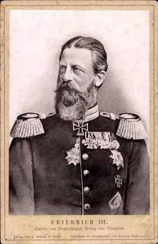 Kabinett Foto Friedrich III., Kaiser von Deutschland, König von Preußen, Portrait, Uniform, Orden