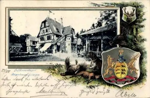 Präge Passepartout Wappen Ak Esslingen am Neckar, Jägerhaus