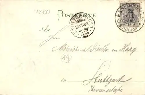 Präge Passepartout Wappen Ak Esslingen am Neckar, Jägerhaus