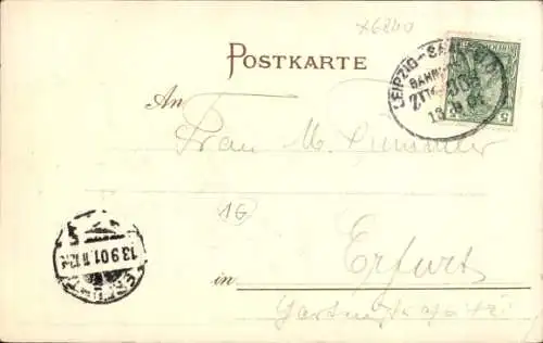 Präge Passepartout Wappen Ak Pößneck in Thüringen, Marktplatz