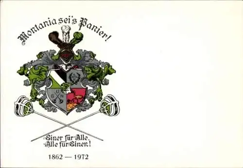 Studentika Ak Wappen einer Studentenverbindung, Montania