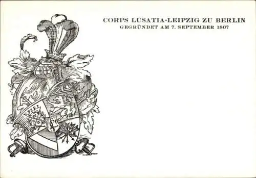Studentika Ak Berlin, Corps Lusatia-Leipzig, Wappen einer Studentenverbindung
