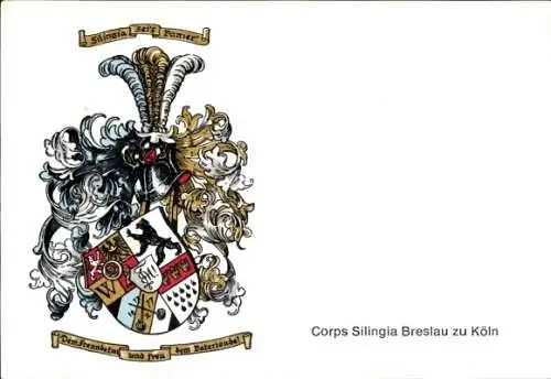 Studentika Ak Köln am Rhein, Corps Silingia Breslau, Wappen einer Studentenverbindung