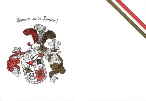 Studentika Ak Lindenthal Köln am Rhein, Corps Hansea, Wappen einer Studentenverbindung