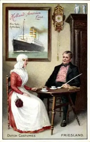 Künstler Ak Niederländische Trachten, Friesland, Holland America Line