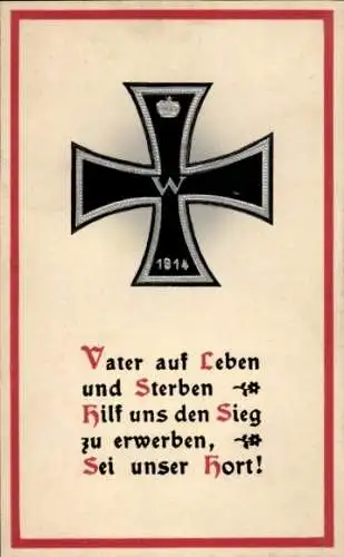 Präge Ak Eisernes Kreuz, Vater auf Leben und Sterben...