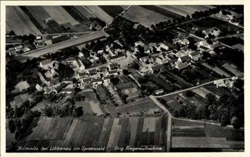 Ak Krimnitz Lübbenau im Spreewald, Fliegeraufnahme