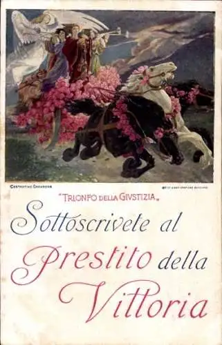 Künstler Ak Grondona, Costantino, Trionfo della Divina Giustizia, Prestito della Vittoria