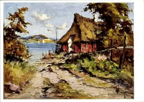 Künstler AK Runge, Jürgen, Alte Kate am See