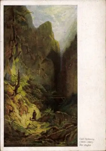 Künstler Ak Spitzweg, Carl, Der Angler