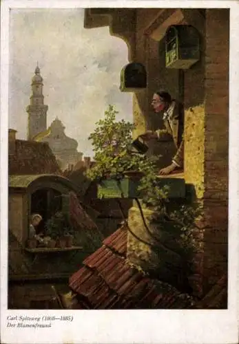 Künstler AK Spitzweg, Carl, Der Blumenfreund