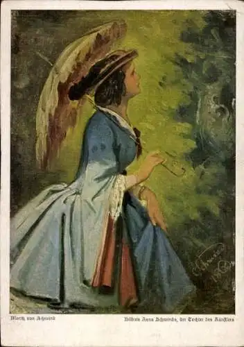 Künstler Ak Schwind, Moritz von, Bildnis Anna Schwinds