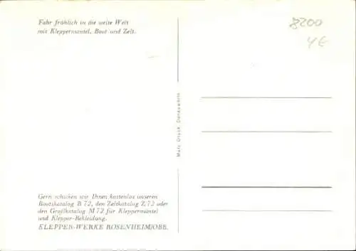 Ak Paar im Segelboot auf der Donau