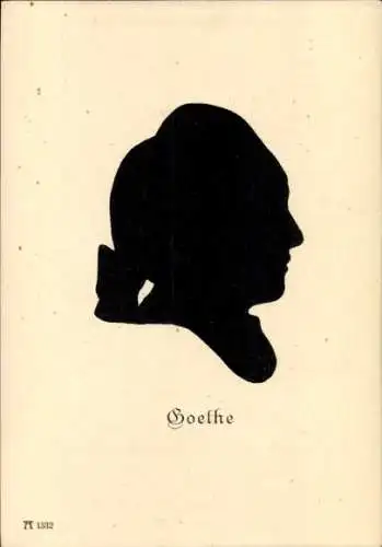Scherenschnitt Ak Goethe, Porträt