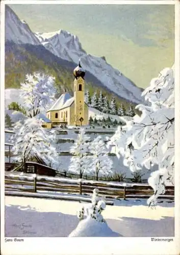 Künstler Ak Saum, Hans, Wintermorgen