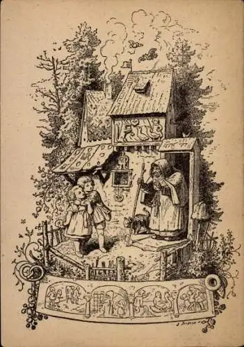 Künstler Ak Richter, Ludwig, Hänsel und Gretel