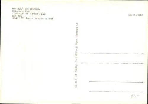 Ak MV Cap Colorado, Columbus Line