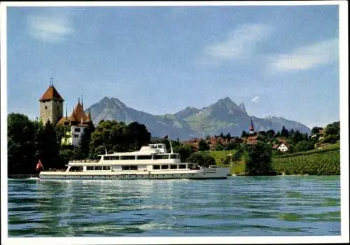Ak MS Beatus auf dem Thunersee bei Spiez, Berner Oberland
