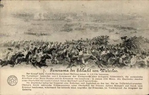 Ak Waterloo Wallonisch Brabant, Panorama der Schlacht