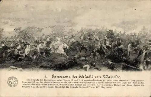 Ak Waterloo Wallonisch Brabant, Panorama der Schlacht