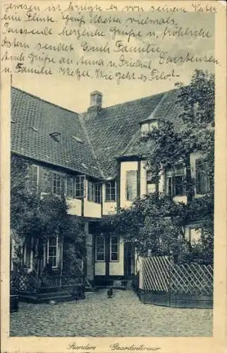 Ak Randers Dänemark, Innenhofansicht eines Hauses