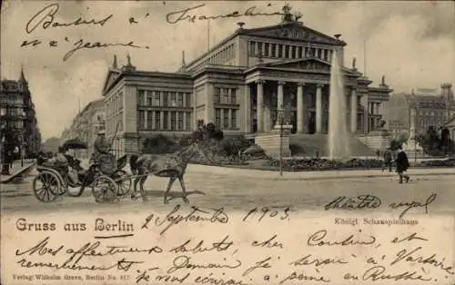 Ak Berlin Mitte, Königliches Schauspielhaus, Kutsche