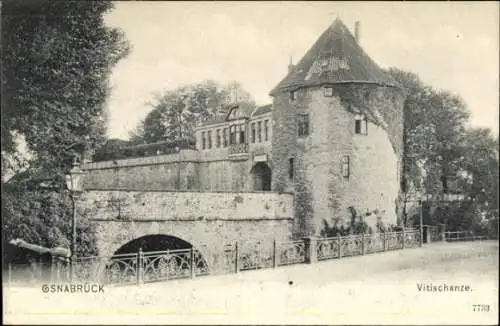 Ak Osnabrück in Niedersachsen, Vitischanze, historische Architektur, Brücke, 7733