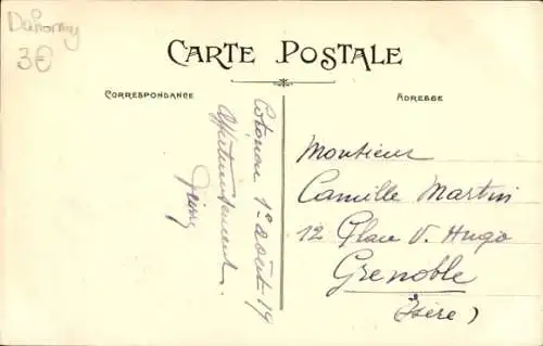 Ak Dahomey Benin, Boot auf dem Niger, Männer am Ufer, grüne Umgebung, historische Ansicht