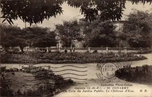 Ak Conakry Guinea, Gartenansicht, Le Château d'Eau, Collection Photo-Océan