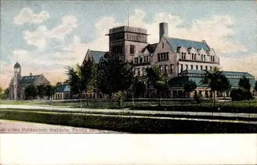 Ak Peoria Illinois USA, Bradley Polytechnic Institute, historische Architektur