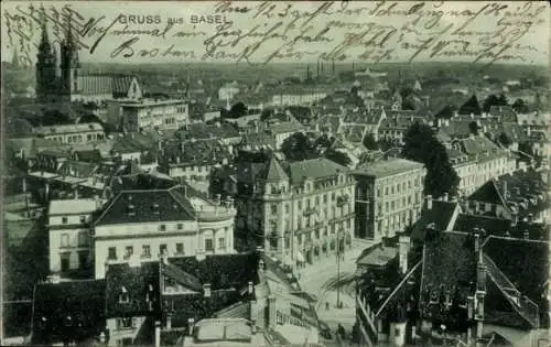 Ak Basel Bâle Stadt Schweiz, Stadtansicht, Gebäude, Grußkarte